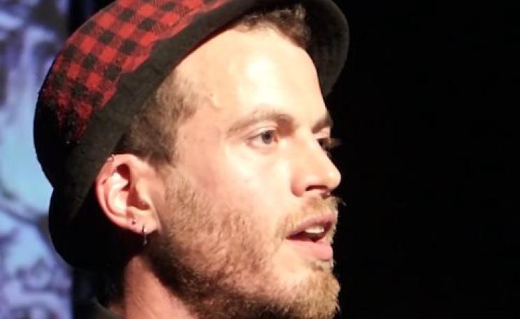 Pete the Temp in mid-performance. Photo: Pete the Temp.