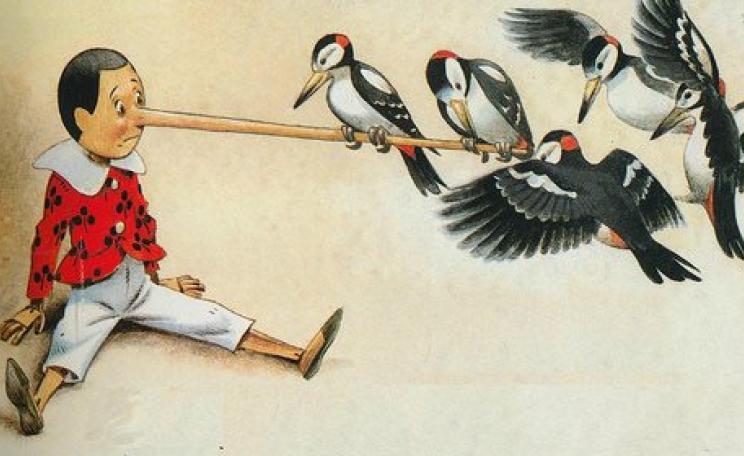 Who has the longest nose of them all? Pinocchio from Tony Wolf Pinocchio and other tales 1990. Photo: janwillemsen via Flickr.