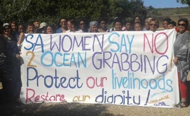 Women of Kwa-Zulu Natal, South Africa, protesting today. Photo: World Forum of Fisher Peoples - WFFP.