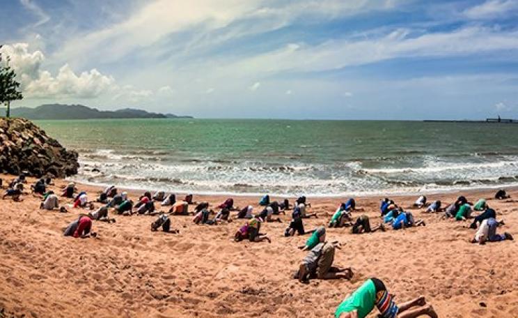 Townsville makes its climate salute. Photo: Marc Gregory / visualecho.com.au .