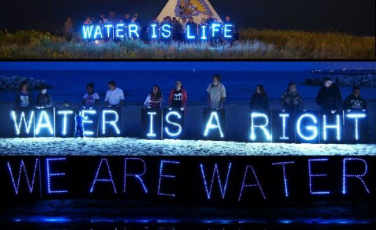 Water is Life! - Milwaukee in solidarity with those fighting water shutoffs in Detroit. Photo: OccupyRiverWest.com.