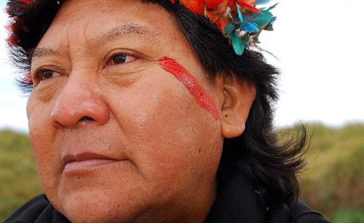 Davi Kopenawa Yanomami, Presidente da Associaç;ão Hutukara Yanomami. Photo: Joelle Hernandez via Flickr (CC BY-NC-ND 2.0).