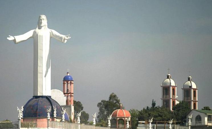 Would the US tolerate a hostile military presence in Tijuana? So why do we expect Russia to welcome the advance of NATO to its borders in Ukraine? Photo: Jesus overlooks Tijuana from a hillside above the city; by Nathan Gibbs via Flickr (CC BY-NC-SA 2.0).