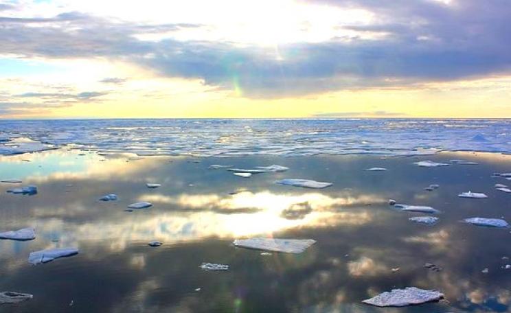 The melting Chukchi Sea, 20th July 2011: the US Coast Guard Cutter Healy encountered only small patches of sea ice in the Chukchi Sea during the final days collecting ocean data for the 2011 ICESCAPE mission. Photo: NASA Goddard Space Flight Center via Fl