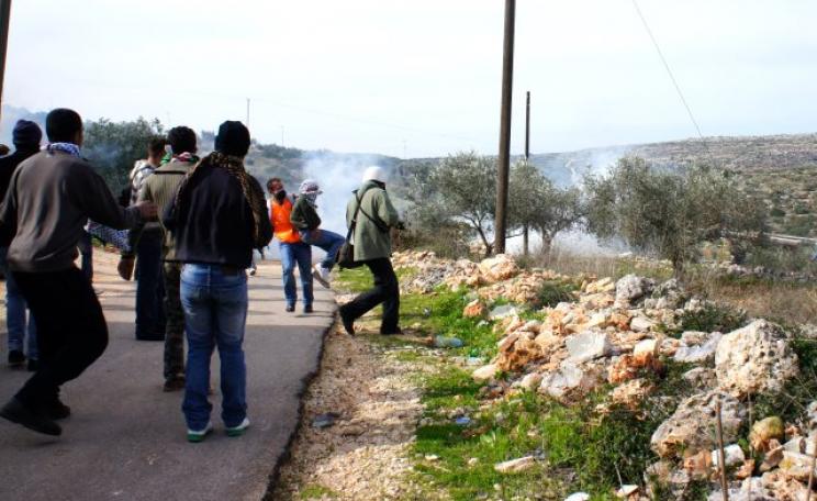 A protest in Kafr ad Dik village in February 2012 against the theft of land by nearby 'settlers'. Now it's the village's soil that is being stolen. Photo: KafrAdDeek via Wikimedia Commons (CC Public Domain).