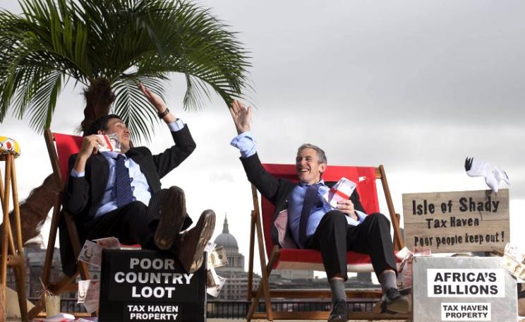 Trade, Tax & Transparency summit on the 'Isle of Shady',  a pop-up tax haven on the South Bank of the Thames at Gabriel's Wharf in London ahead of the Open for Growth: Tax, Trade & Transparency event in June 2013. Photo: David Parry / Enough Food IF via F