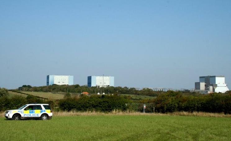 Nuclear reactors at Hinkley Point, Somerset, UK. Photo: Campaign for Nuclear Disarmament via Flickr (CC BY).