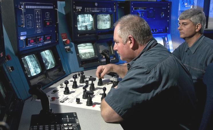 Nuclear workers, like these crane operators at the  Savannah River nuclear site in South Carolina, are at increased risk of leukemia from the low levels of radiation to which they are exposed. The greater the exposure, the greater the risk. Photo: Savanna