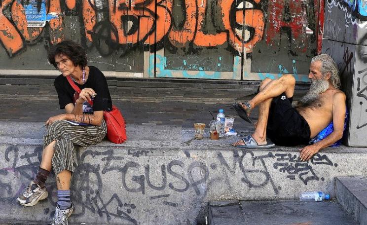 At least in Greece, the weather is warmer than in most of Europe. Photo: street scene in Monastiraki, Athens, by psyberartist via Flickr (CC BY).