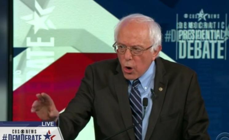 Bernie Sanders in Saturday's debate for the Democratic Presidential primaries, 14th November 2015. Photo: Still from CBS News.