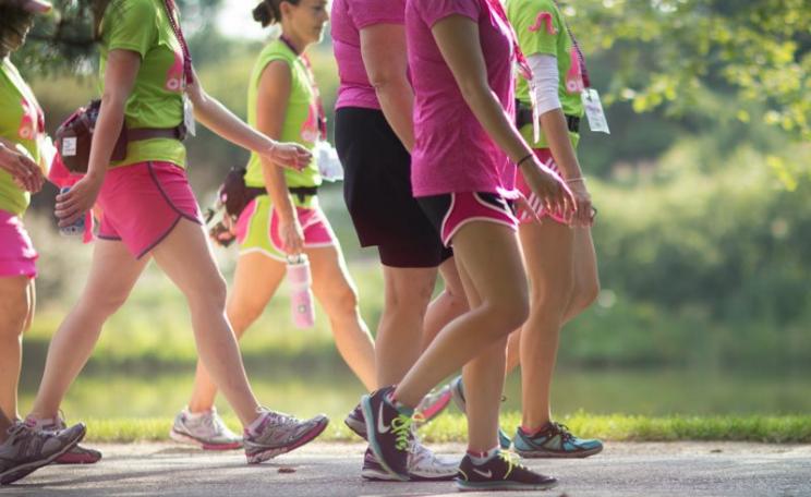If glyphosate was no longer being chucked around into food and environment, would there be fewer cases of cancer? Walkers gear up and take on Day 1 for breast cancer awareness, August 2013. Photo: Susan G. Komen via Flickr (CC BY-NC-ND).