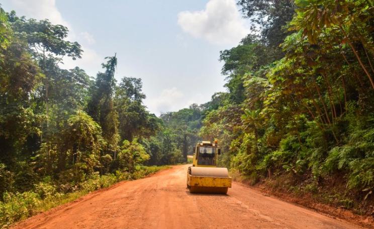 Road pushing deep into the Gabon rainforest near Junkville Ayem Lope, 20th December 2013. Photo: jbdodane via Flickr (CC BY-NC).