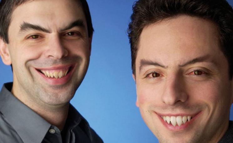 'Grandmother Google, what big teeth you have got!' 'All the better to eat you up with.' Larry Page and Sergey Brin urgently require dental treatment. Image: Duncan Hull / Gizmodo via Flickr (CC BY).