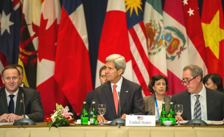 With this lot behind TPP, what's not to trust? US Secretary of State John Kerry participates in a meeting with national leaders in Bali, Indonesia, 8th October 2013. Photo: William Ng / State Department (Public Domain).