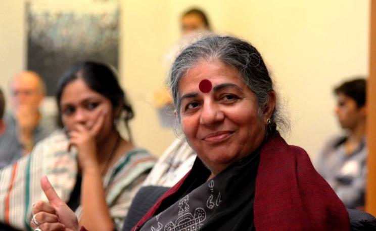 Dr Vandana Shiva in Brussels as part of a tour to promote a new campaign and booklet: 'The law of the seed'. Photo: GreensEFA via Flickr (CC BY 2.0)