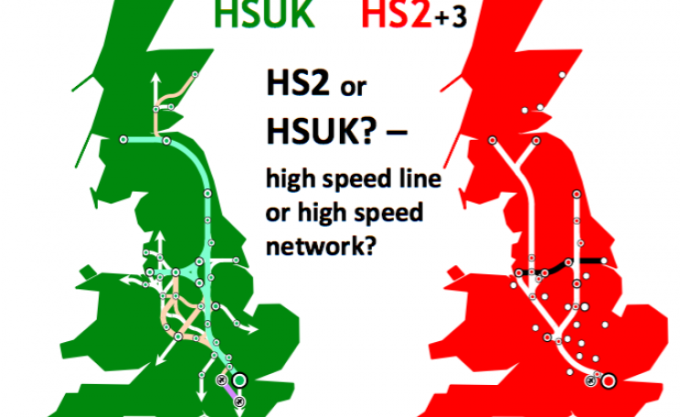 HSUK and HS2 route comparison. Image: HSUK.