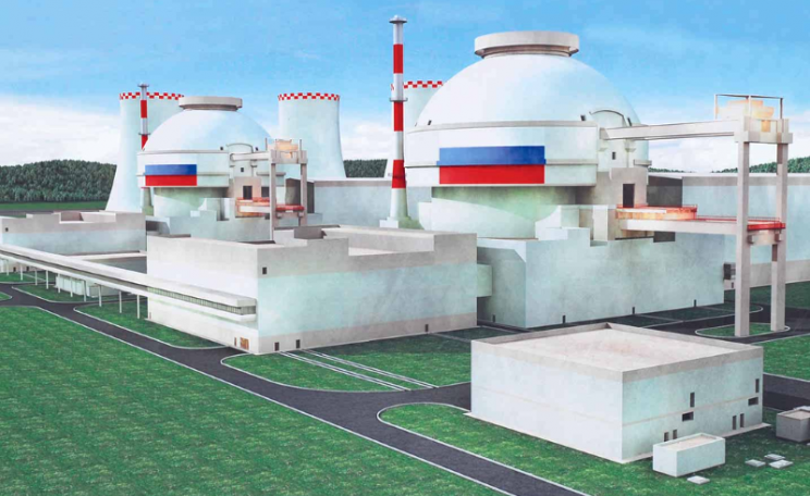 Impression of the double VVER-1200/392M (AES-2006) reactors for at Russia's Novovoronezh Nuclear Power Plant II, almost identical to the reactors planned for Ostrovets, Belarus. Photo: Rosenergoatom via Wikimedia Commons (CC BY).
