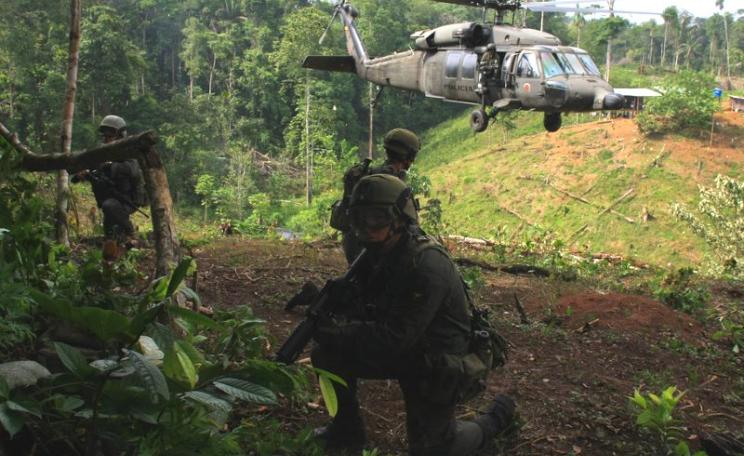 The war on drugs under way near Tumaco, Colombia, June 2008. But how come nothing like this happens in Colorado or Amsterdam? Photo: William Fernando Martinez / AP Photo via Flickr (CC BY-SA).
