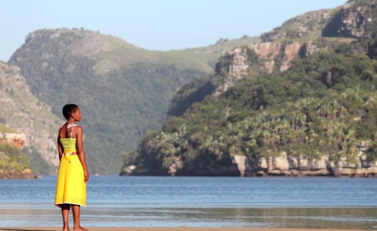 Nonhle Mbuthuma on her land which is proposed to be mined. Photo: The Shore Break.