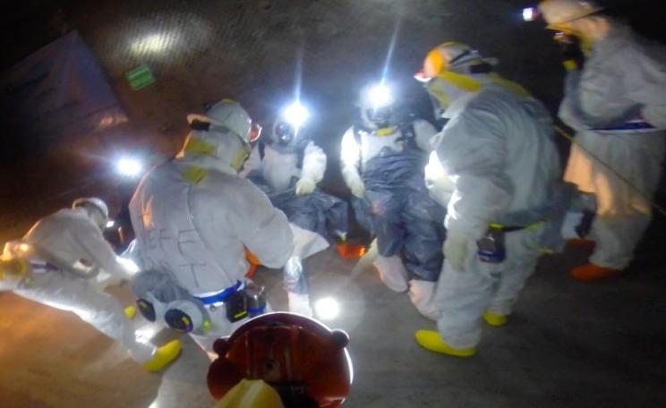 During April 14 - 23, 2014, WIPP recovery teams made multiple trips into the WIPP underground, eventually reaching Panel 7, Room 7 - the suspected location of the radiological event. Photo: WIPP.