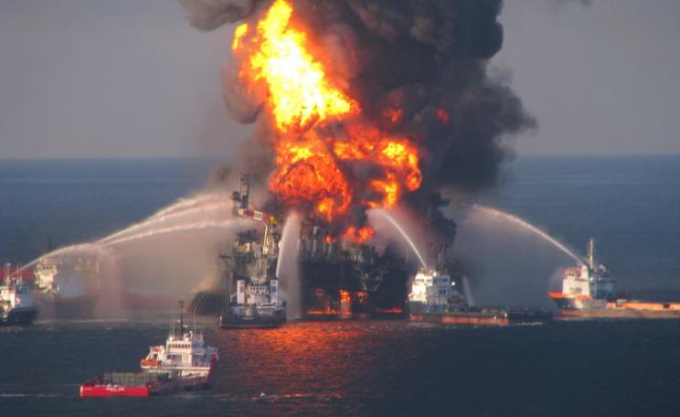 The Deepwater Horizon fire, 21st April 2010. Photo: Deepwater Horizon Response via Flickr (CC BY-ND).