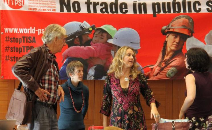 Opposing TISA: Global Trade in Services Strategy Meeting, October 2014. Photo: Public Services International via Flickr (CC BY-NC).