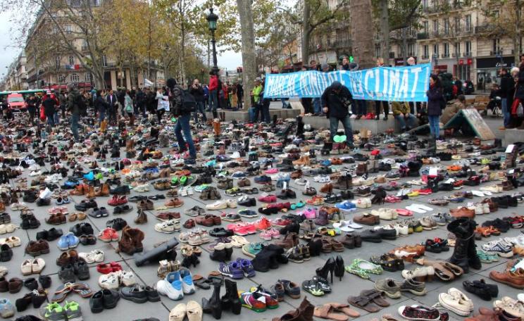 22,000 shoes in Place de la Republique - Climate of Peace #climat2paix, 29th November 2015, at #COP21 - placed to represent the hundreds of thousands of people denied freedom of speech and freedom of assembly in the March for the Climate. Photo: Takver vi