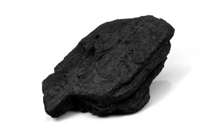 A lump of charcoal
