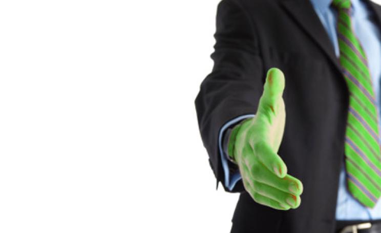 Green handshake