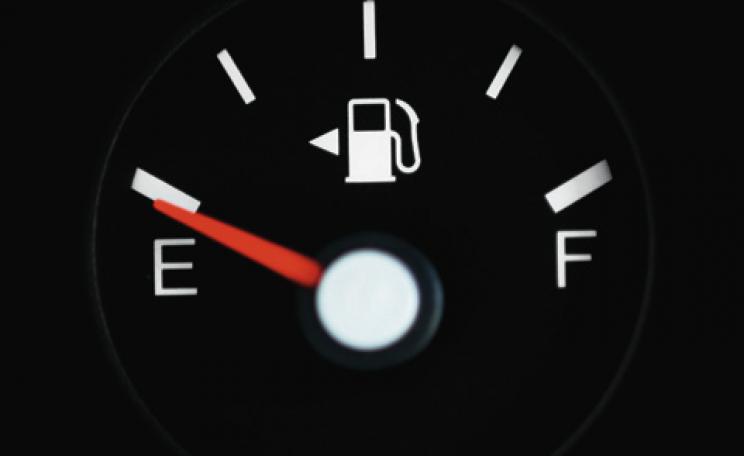 Fuel gauge on empty